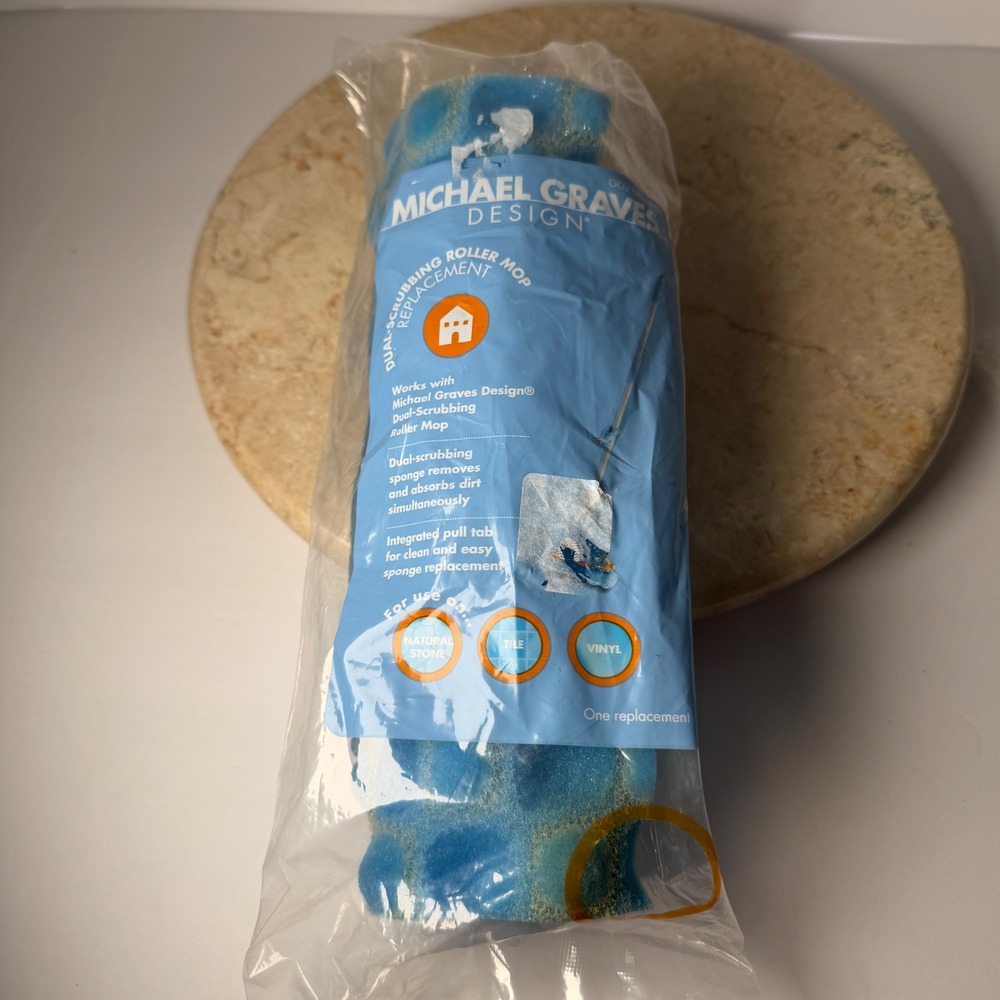 Michael Graves Design Roller Mop Refill Blue Dual Scrubbing Sponge Replacement